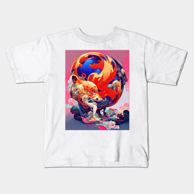 9 tails Kids T-Shirt by DeeplyDreaming